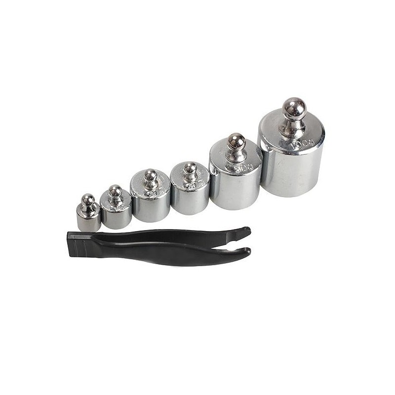 6 dílná kalibrační sada závaží 5g 10g 20g 50g 100g