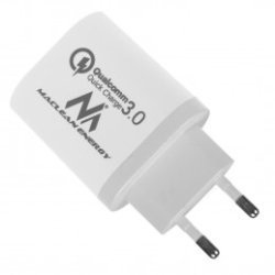 Maclean Energy nabíjačka QC 3.0  MCE479 B - biela Qualcomm Quick Charge 3,6-6V / 3A, 6-9V / 2A, 9-12V / 1,5A