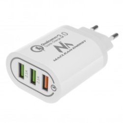 Maclean Energy nabíjačka QC 3.0  MCE479 B - biela Qualcomm Quick Charge 3,6-6V / 3A, 6-9V / 2A, 9-12V / 1,5A
