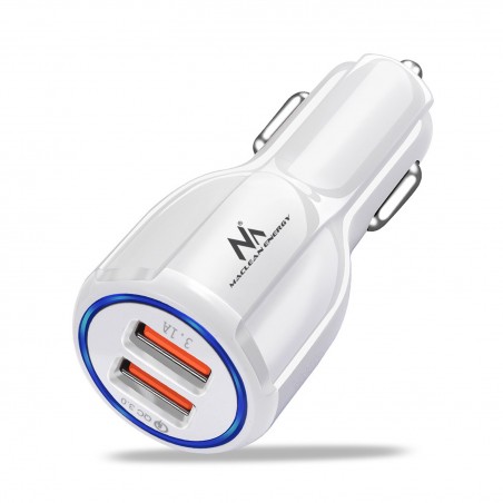 Maclean Energy nabíjačka do auta QC 3.0  MCE478 B - biela Qualcomm Quick Charge QC 3.0 - 5V / 3A, 9V / 1,8A, 12V / 1,6A