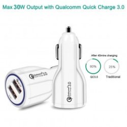 Maclean Energy nabíjačka do auta QC 3.0  MCE478 B - biela Qualcomm Quick Charge QC 3.0 - 5V / 3A, 9V / 1,8A, 12V / 1,6A
