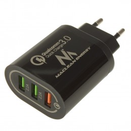 Maclean Energy nabíjačka QC 3.0  MCE479 B - čierna Qualcomm Quick Charge 3,6-6V / 3A, 6-9V / 2A, 9-12V / 1,5A