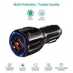 Maclean Energy nabíjačka do auta QC 3.0  MCE478 B - čierna Qualcomm Quick Charge QC 3.0 - 5V / 3A, 9V / 1,8A, 12V / 1,6A
